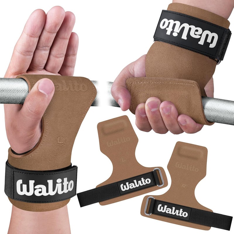 WALITO Weight Lifting Wrist Strap, Double Leather Weightlifting Wrist Straps for Gym Strength Training, Neoprene Padded Wrist Wraps - for Men & Women (Pair) - Image 1